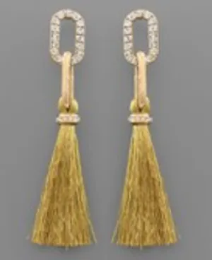 Crystal Chain & Tassel Earrings
