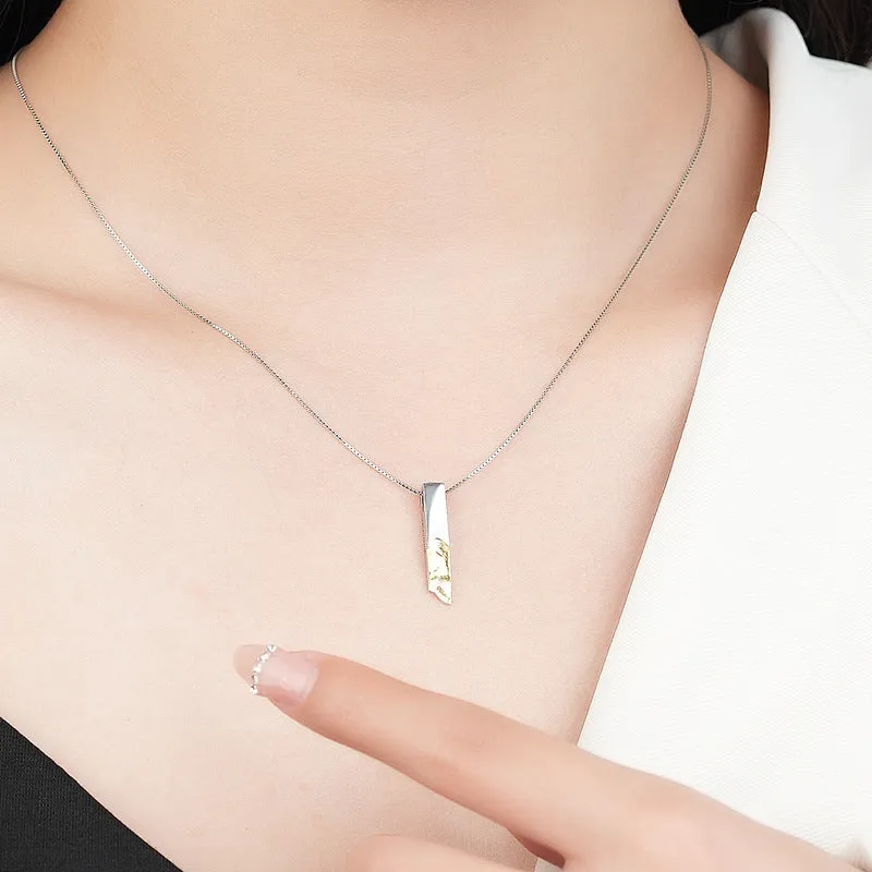 Custom Engravable Couple Bar Necklaces Set