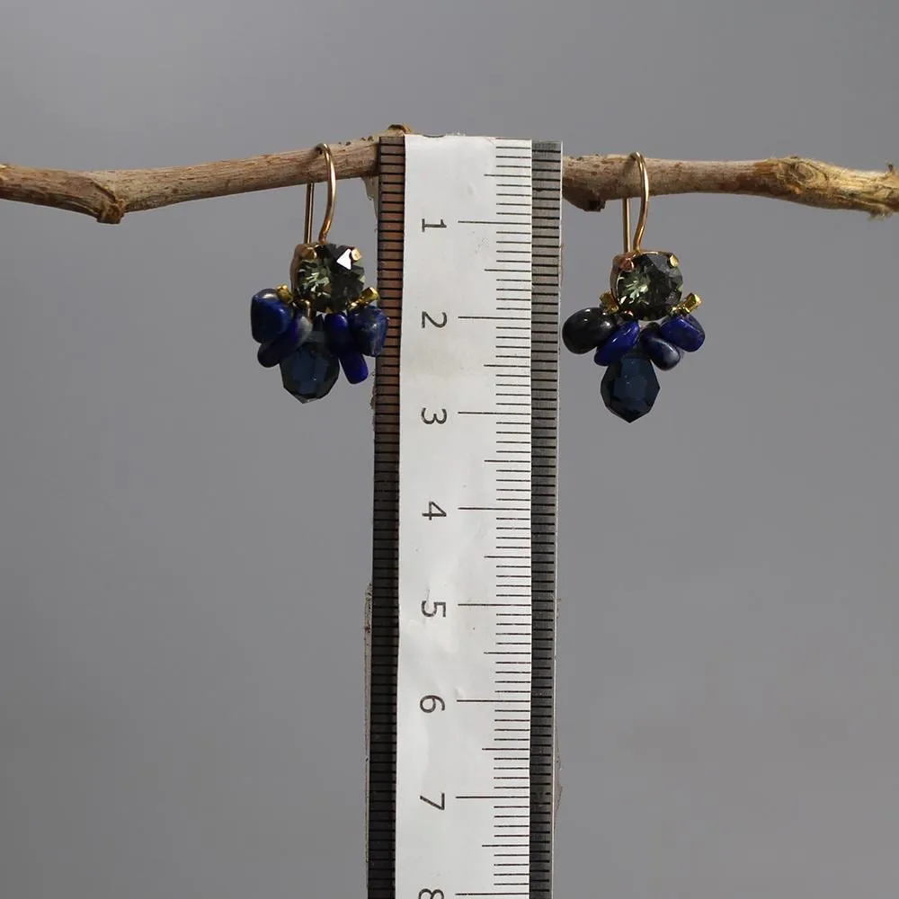 Dark Blue Bee Earrings