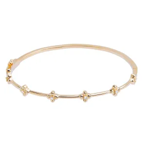 Diamond Bloom Bangle Bracelet