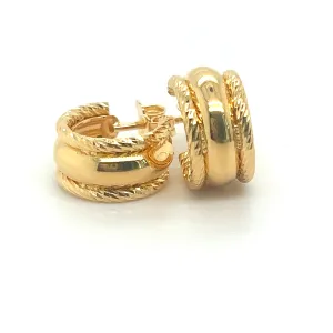 Diamond Cut Edge Golden Hoop