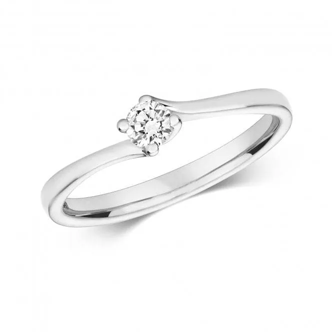 Diamond Jewellery 9ct Twist Solitaire White Gold Rings RD601W