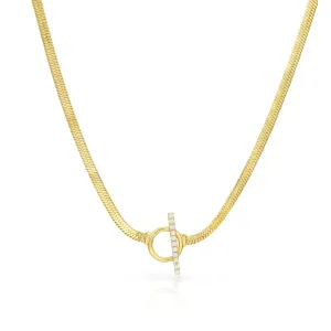 Diamond Toggle Herringbone Necklace