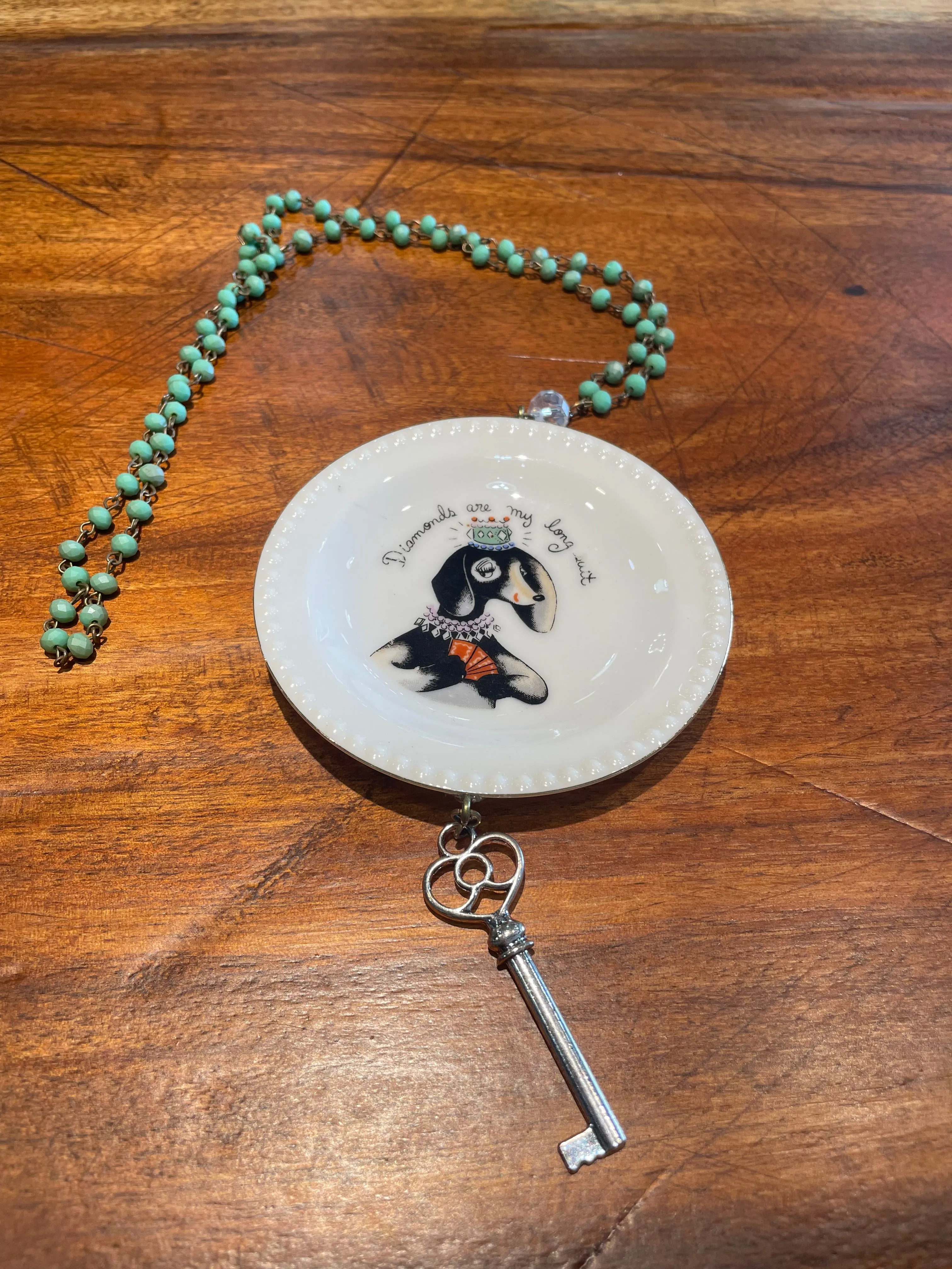 Diamonds Dog Dish Necklace by Gina