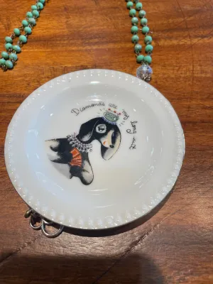 Diamonds Dog Dish Necklace by Gina