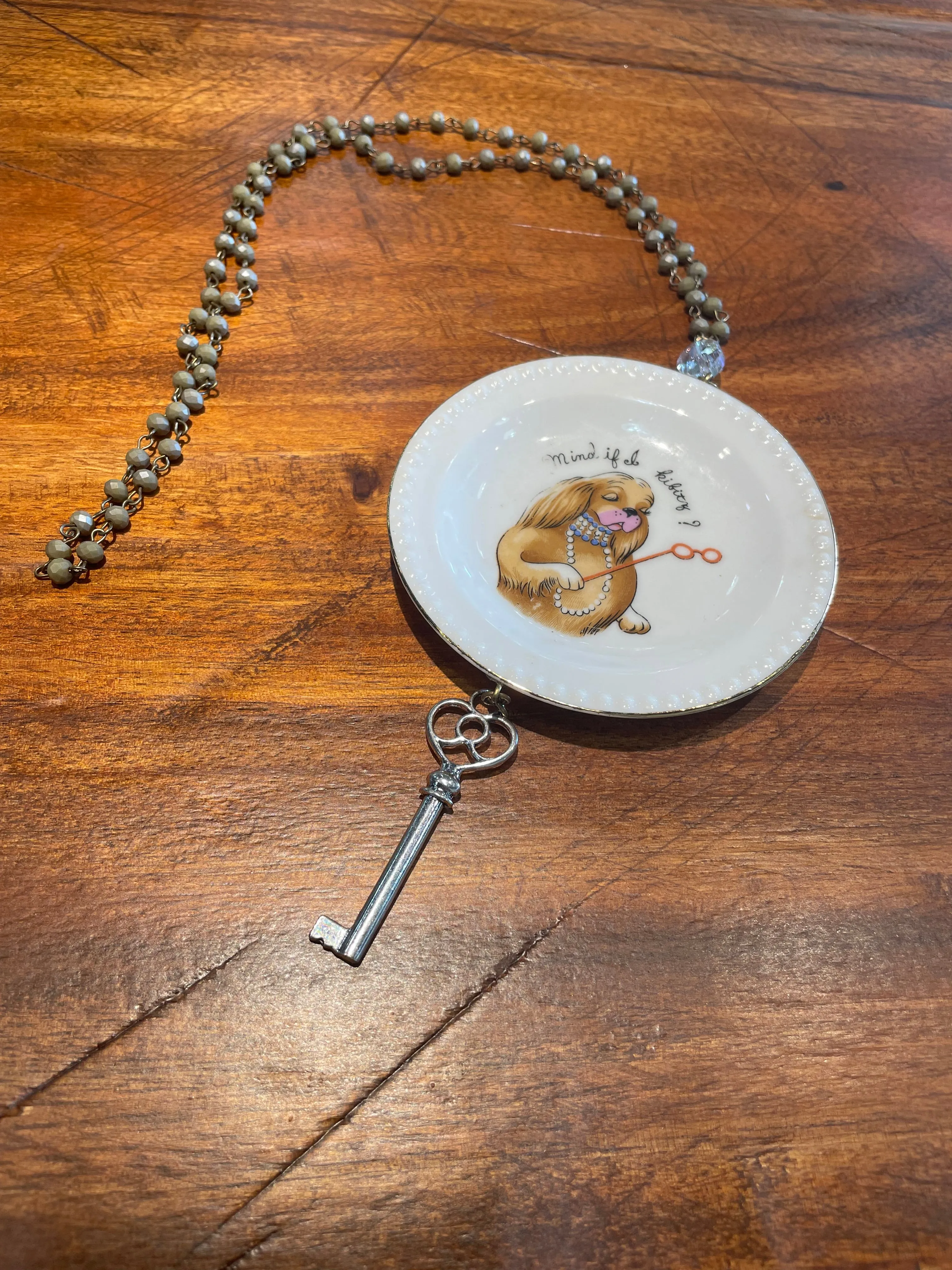 Diamonds Dog Dish Necklace by Gina