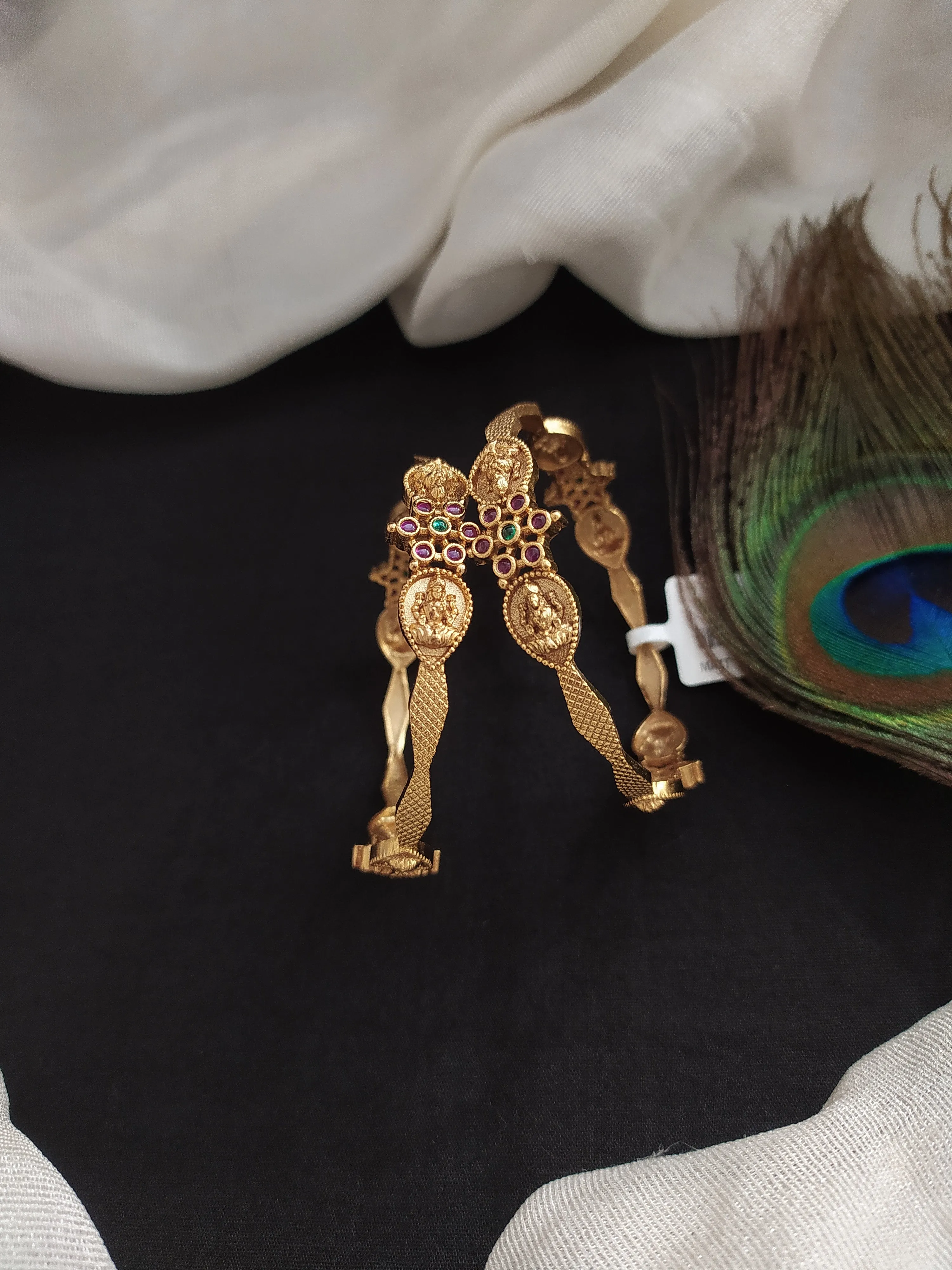 Divine Blessings on Your Wrist: Antique Lakshmi Bangles with Starry Elegance