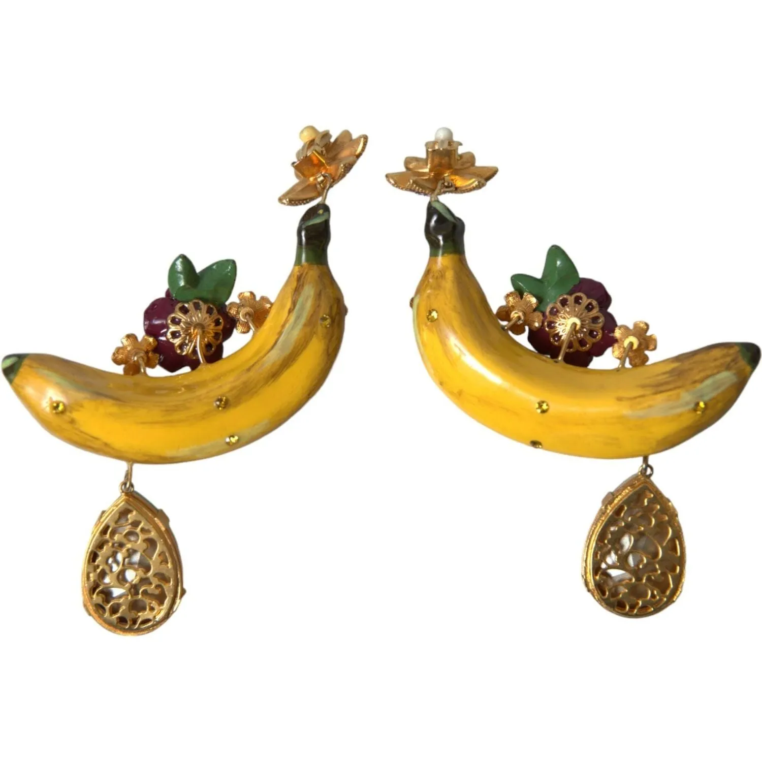 Dolce & Gabbana Chic Clip-on Banana Dangle Earrings