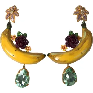 Dolce & Gabbana Chic Clip-on Banana Dangle Earrings