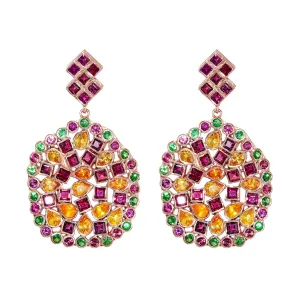 Earrings - Free Form Multi Garnet Earrings