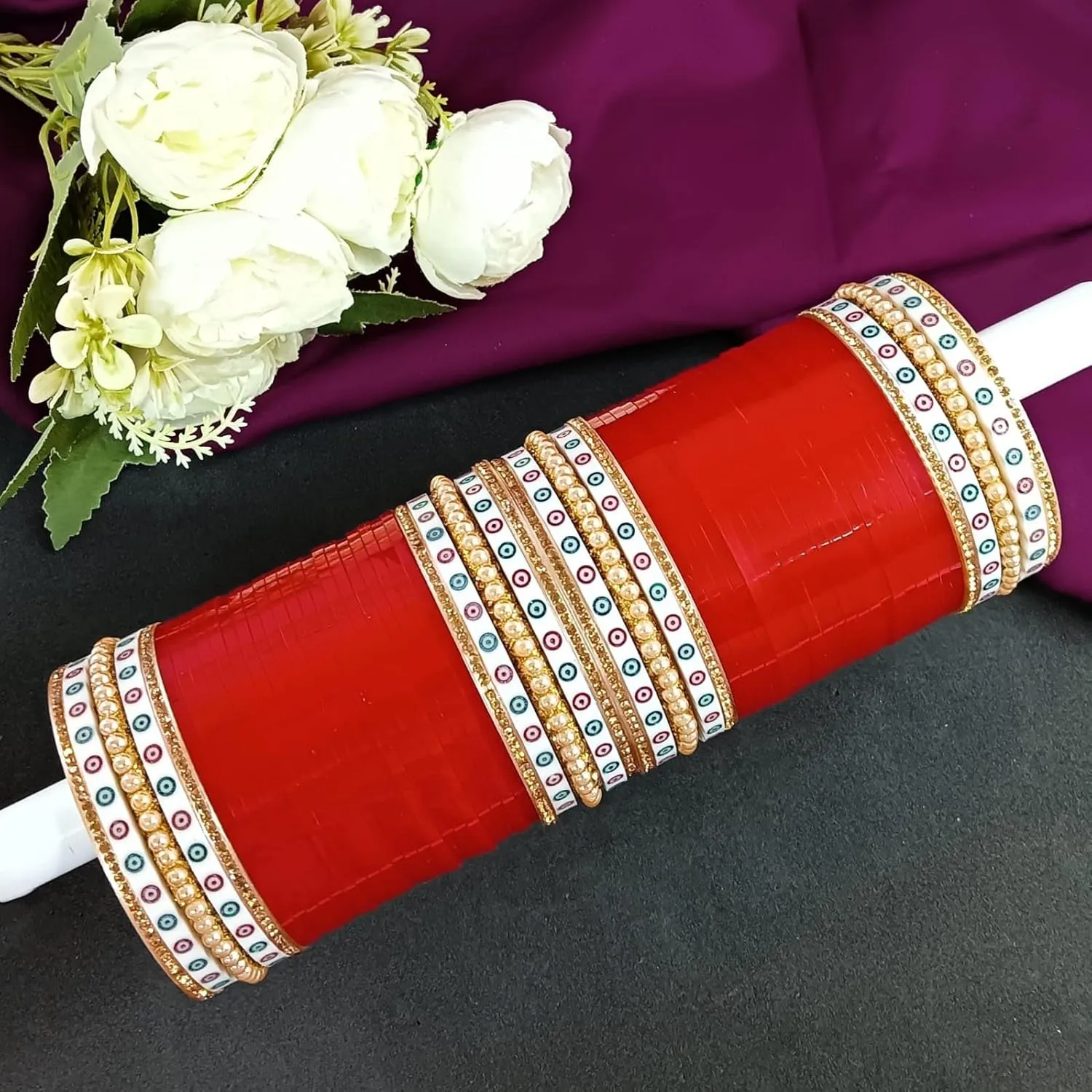 Efulgenz Indian Bridal Bangle Bollywood Rhinestone CZ Crystal Traditional Bangle Bracelet Jewelry Set