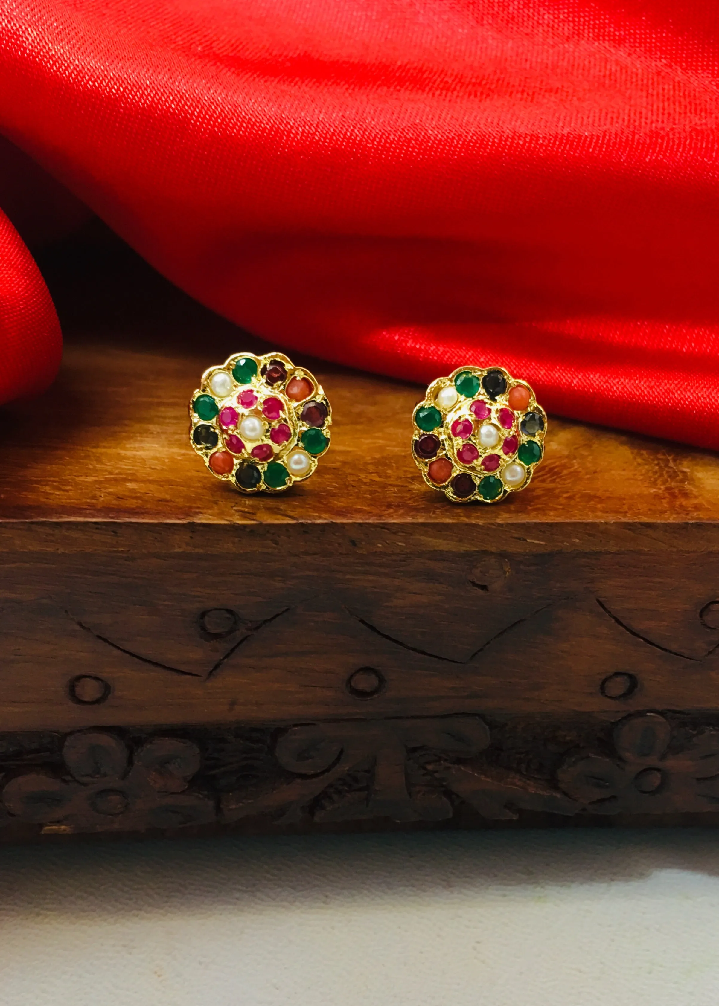 ELEGANT NAVRATAN STUDS