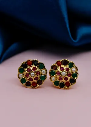 ELEGANT NAVRATAN STUDS