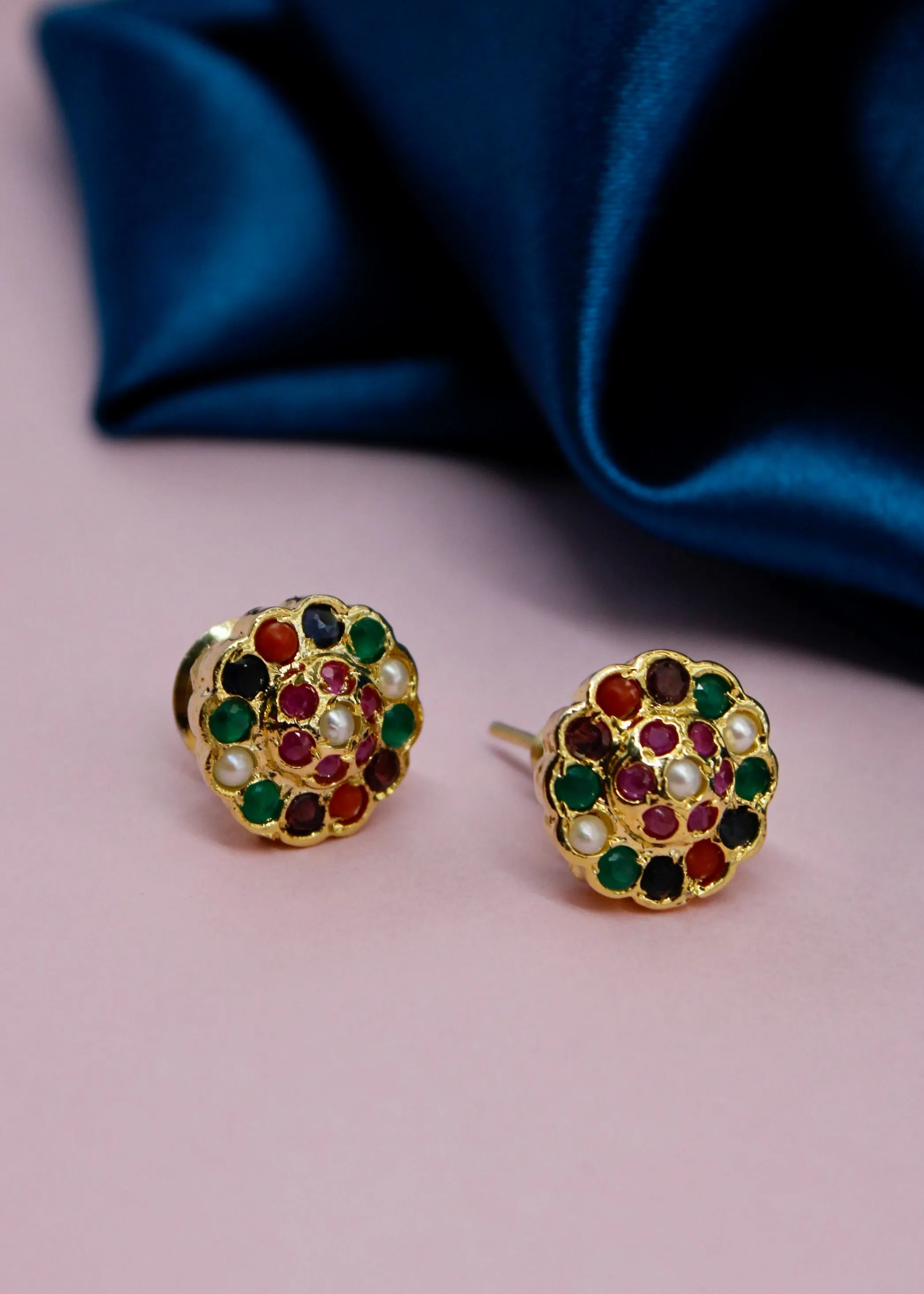 ELEGANT NAVRATAN STUDS