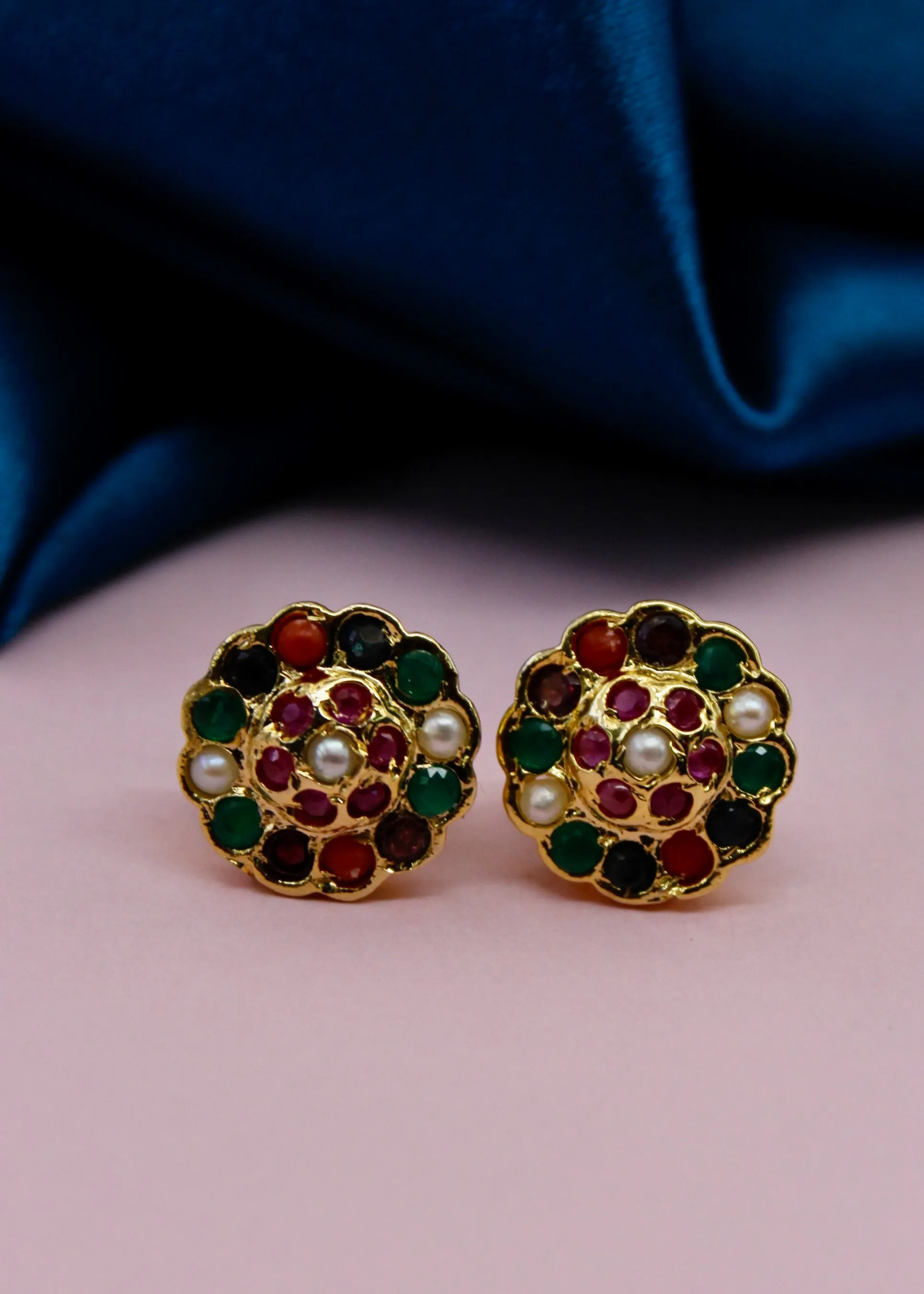 ELEGANT NAVRATAN STUDS