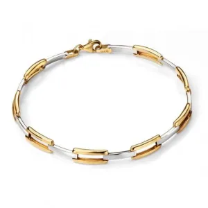 Elements 9ct Yellow Open Rectangle Link Bracelet GB427