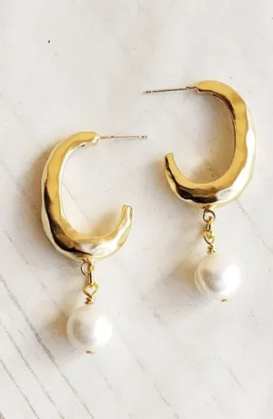Ellipse Hoops White Pearl
