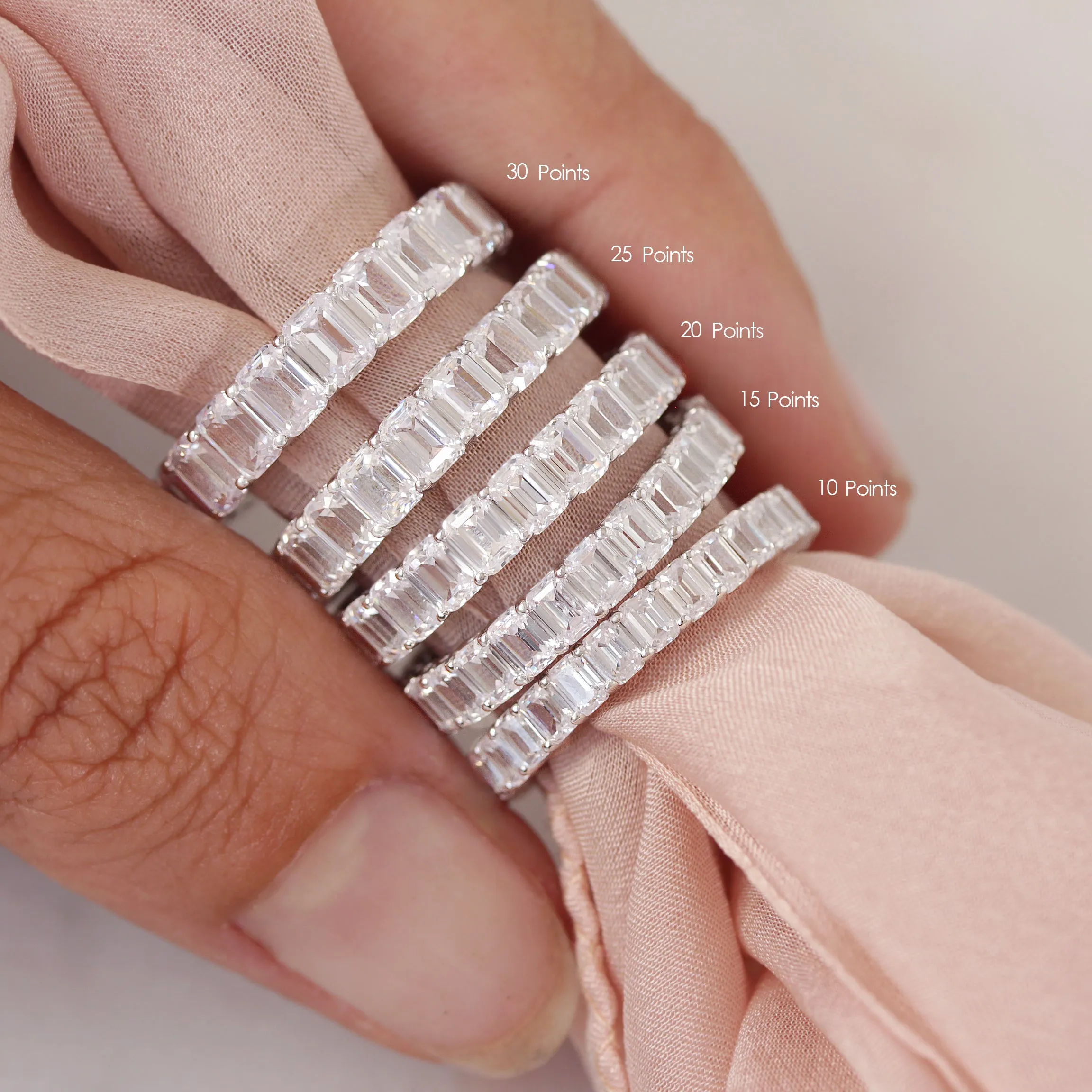 Emerald Cut Diamond 3.5mm Eternity Ring
