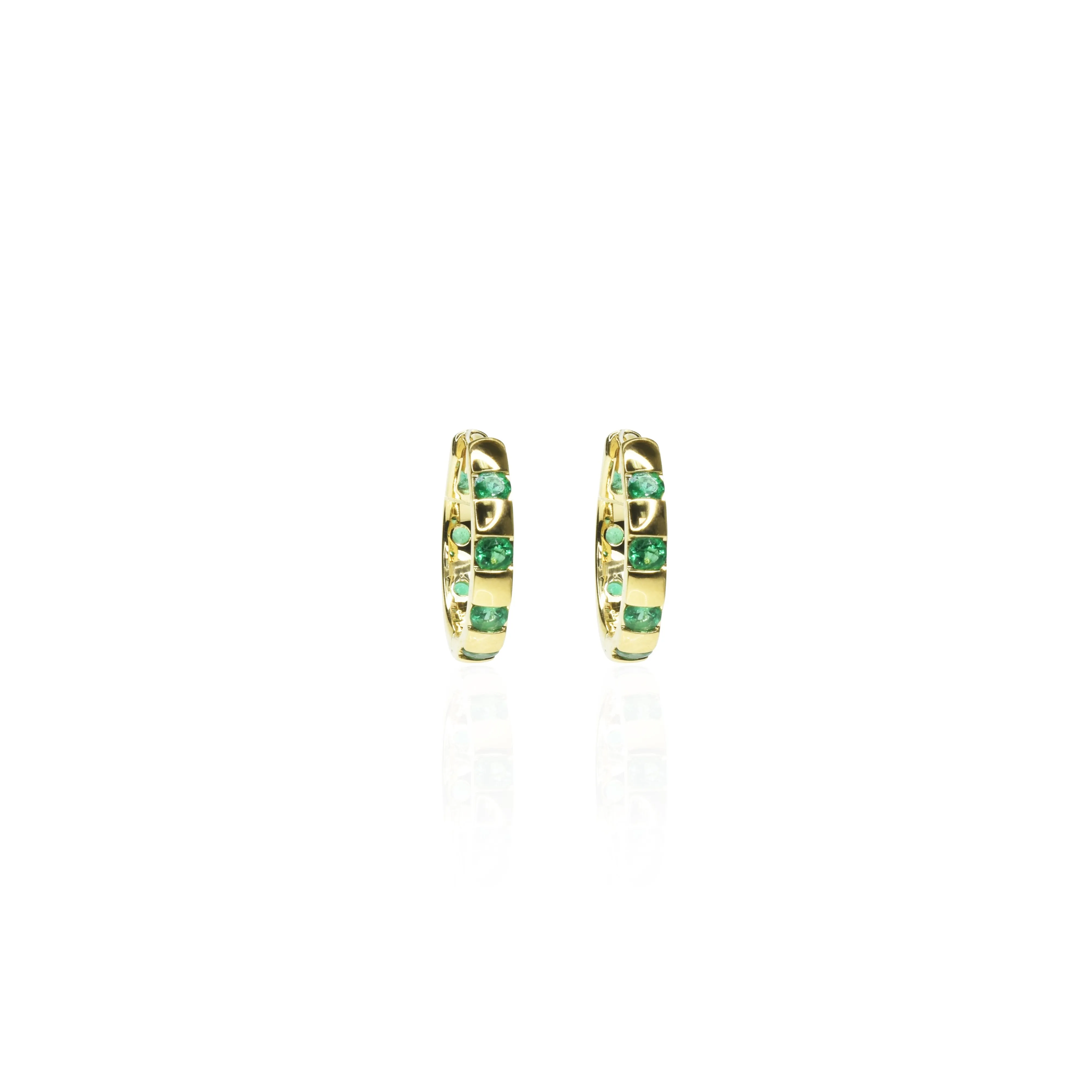 Emerald Hoop Earrings