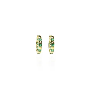 Emerald Hoop Earrings