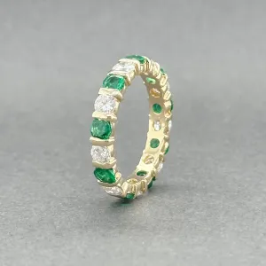 Estate 14K Y Gold 1.71ctw Emerald & 1.82ctw H-I/SI1-2 Diamond Ring