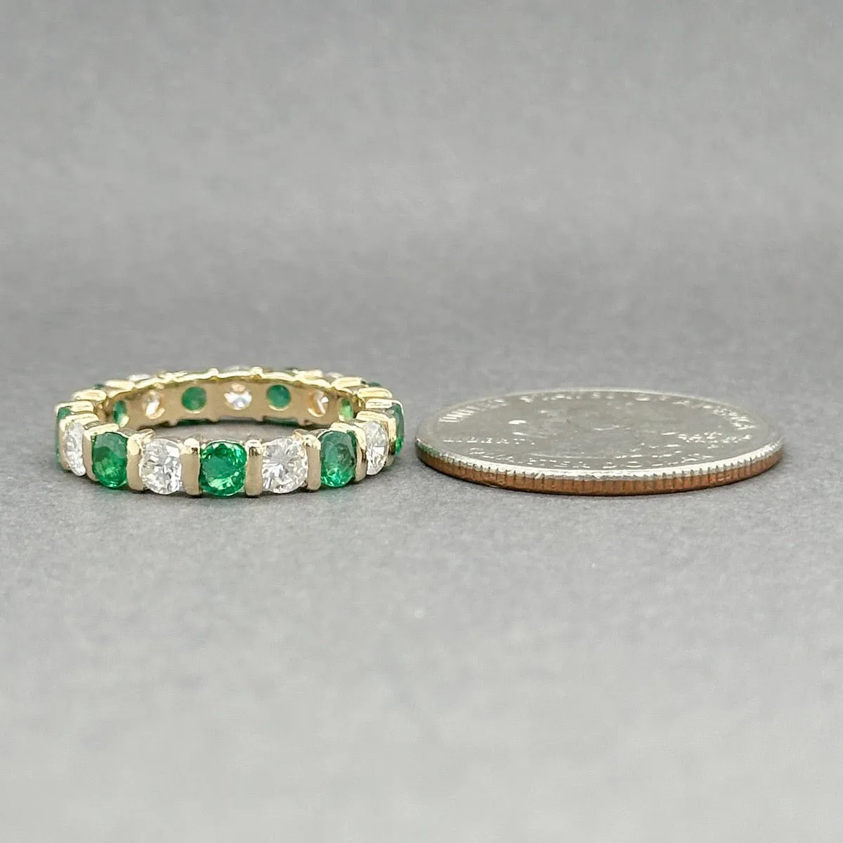 Estate 14K Y Gold 1.71ctw Emerald & 1.82ctw H-I/SI1-2 Diamond Ring