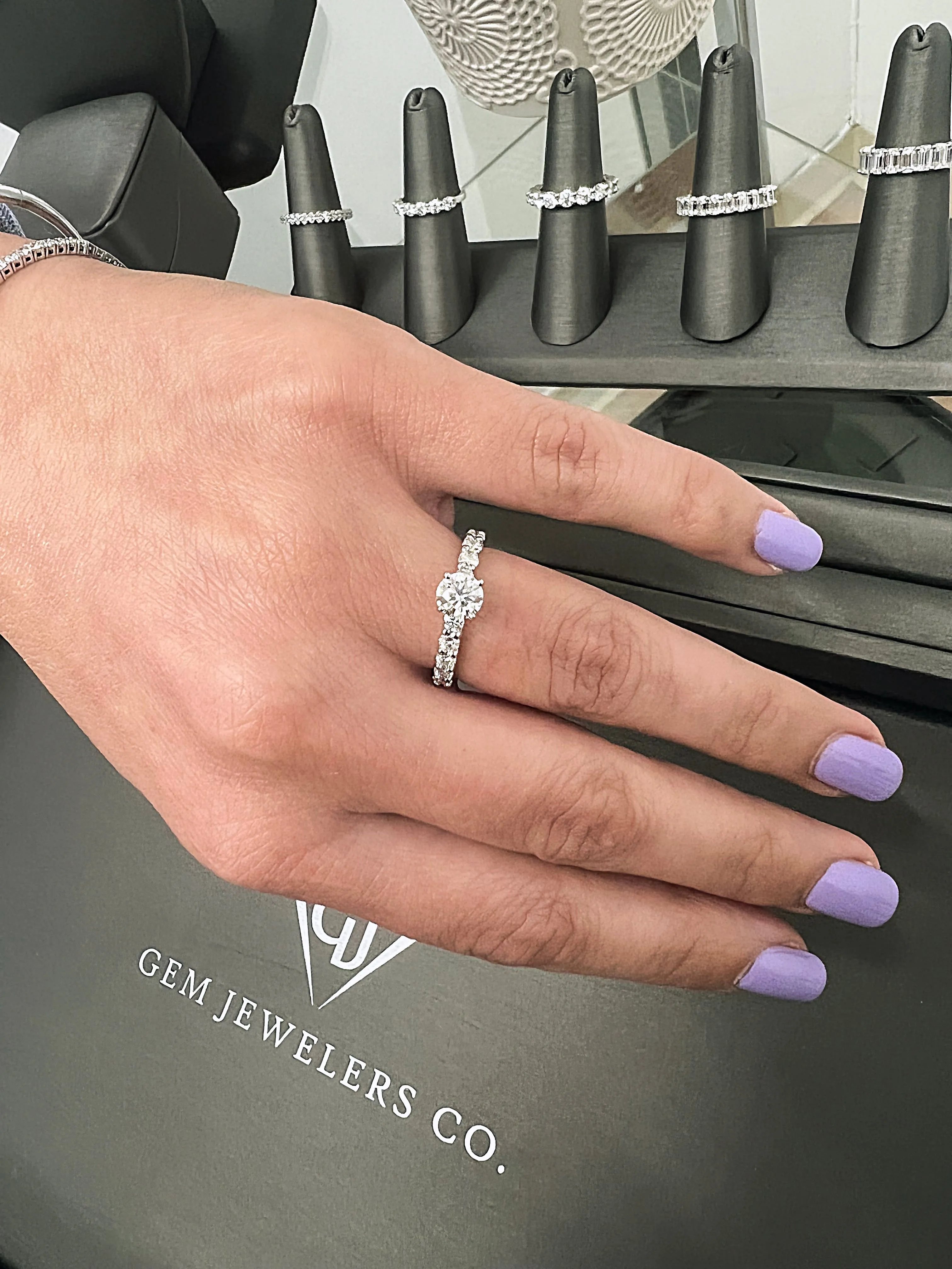 Eterna - Round Cut Diamond Eternity Style Engagement Ring