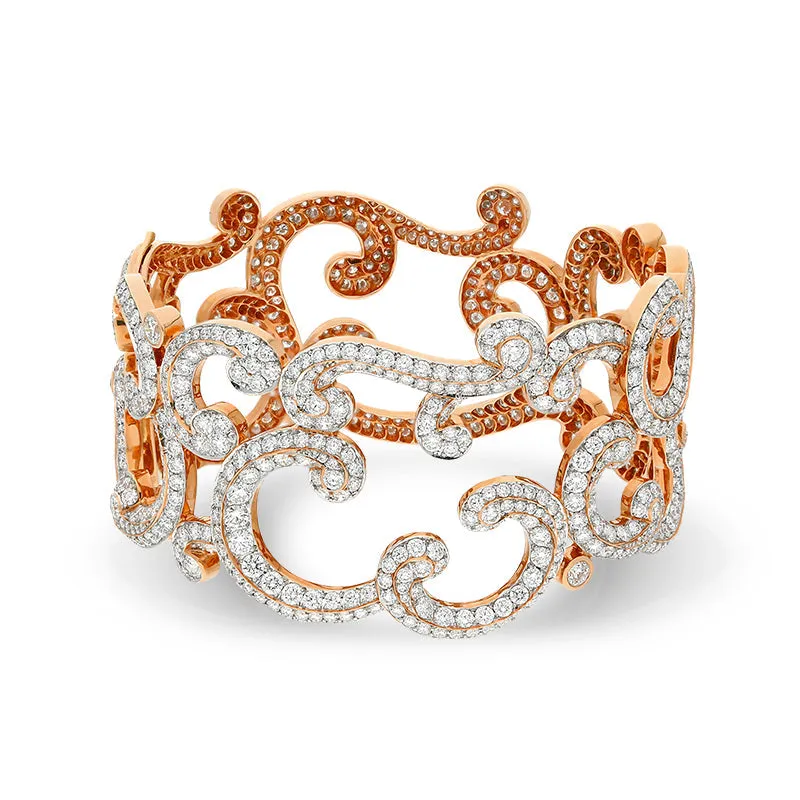 Faberge Rococo 18ct Rose Gold Diamond Bracelet