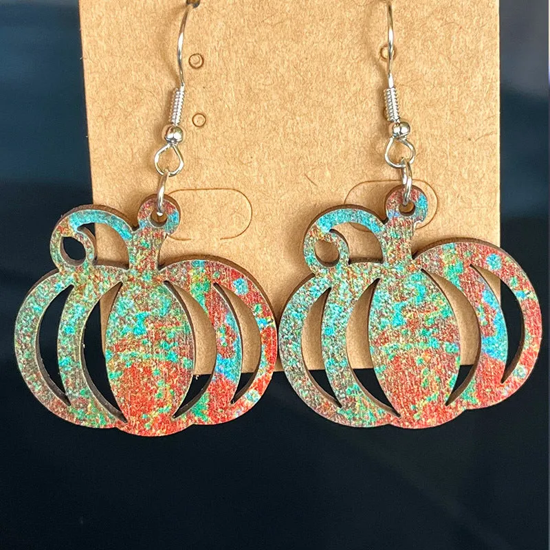 Fall Vibes Wooden Dangle Earrings