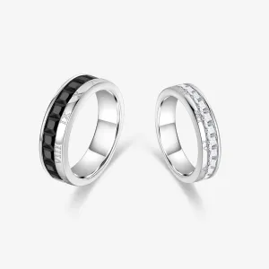 FANCIME "Roman Time" Couples Promise Sterling Silver Rings