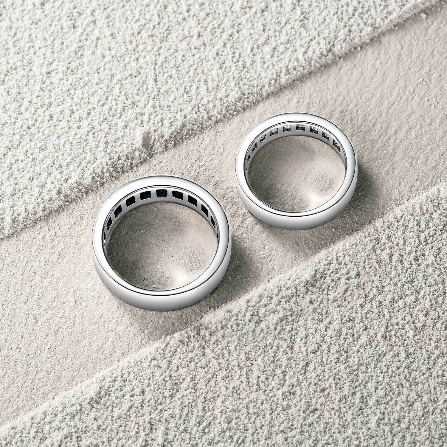 FANCIME "Roman Time" Couples Promise Sterling Silver Rings