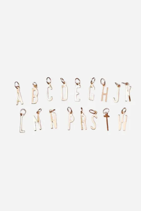 Farrah B Plain Gold Initial Charm - Letter T