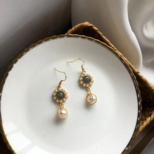 Fashion Simple Imitation Pearl Round Ball Pendant Clip Earrings