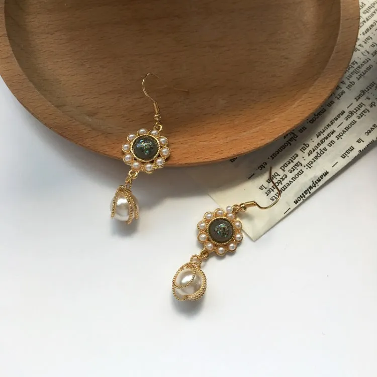 Fashion Simple Imitation Pearl Round Ball Pendant Clip Earrings