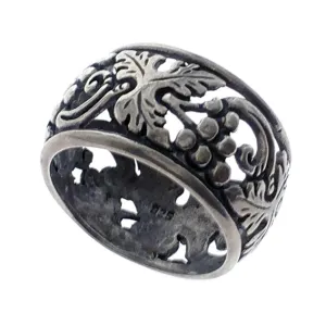 Filigree Grapevine .925 Sterling Silver Ring