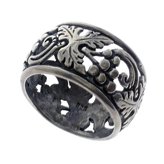 Filigree Grapevine .925 Sterling Silver Ring