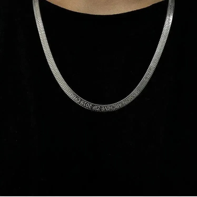 Flat Herringbone Necklace