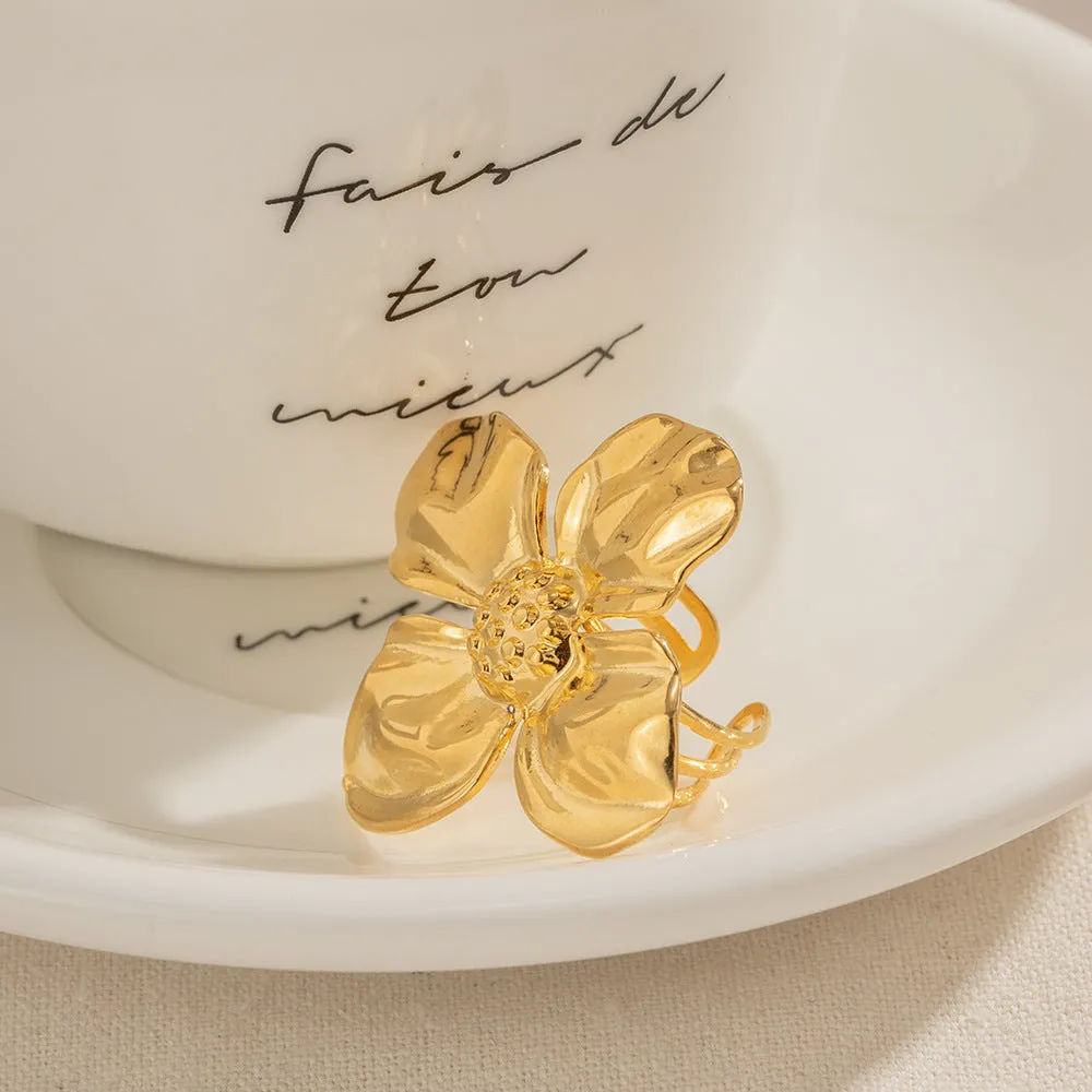Floral Open Ring