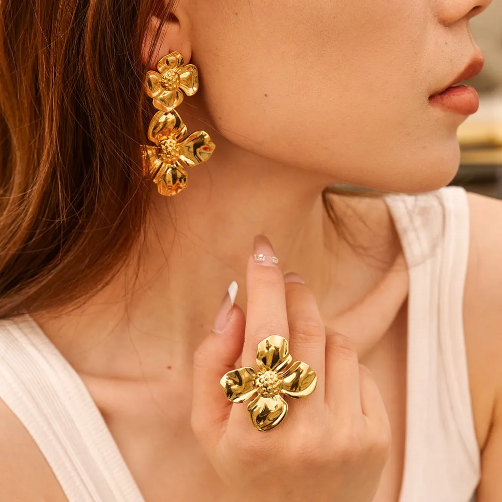 Floral Open Ring
