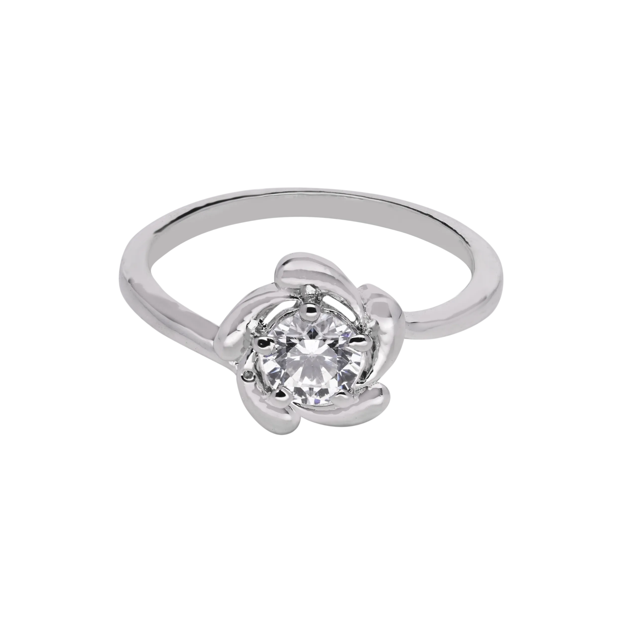 Floral Single Stone Zircon Ring | SKU : 0003448663
