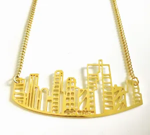 Fort Worth Skyline Pendant Necklace