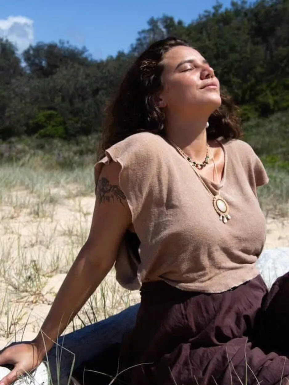 Fossil Coral Macrame Necklace