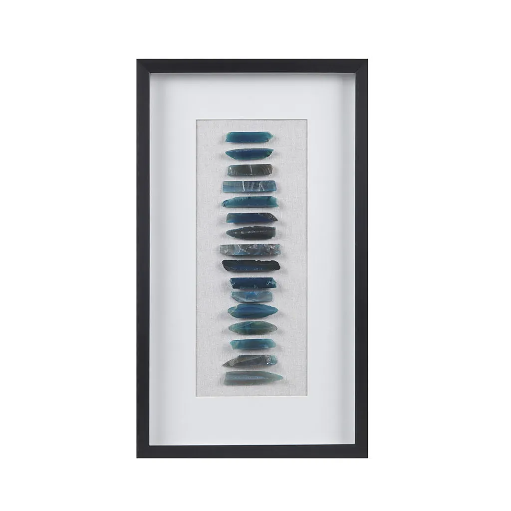 Framed Blue Agate Shadowbox Wall Decor Panel