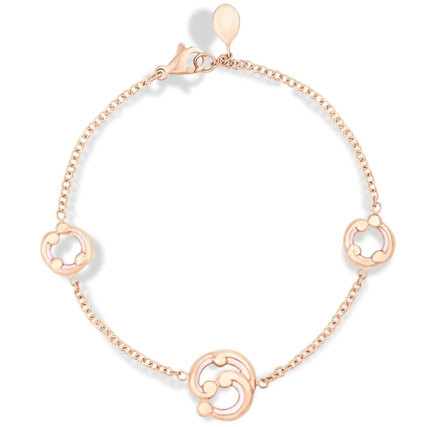 FRococo 18ct Rose Gold Pink Enamel Bracelet D
