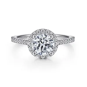 Gabriel & Co. Carly - 14K White Gold Round Halo Diamond Engagement Ring