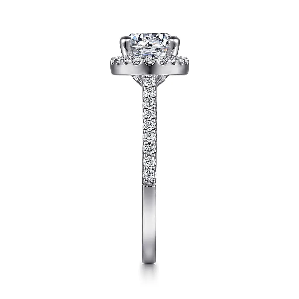 Gabriel & Co. Carly - 14K White Gold Round Halo Diamond Engagement Ring