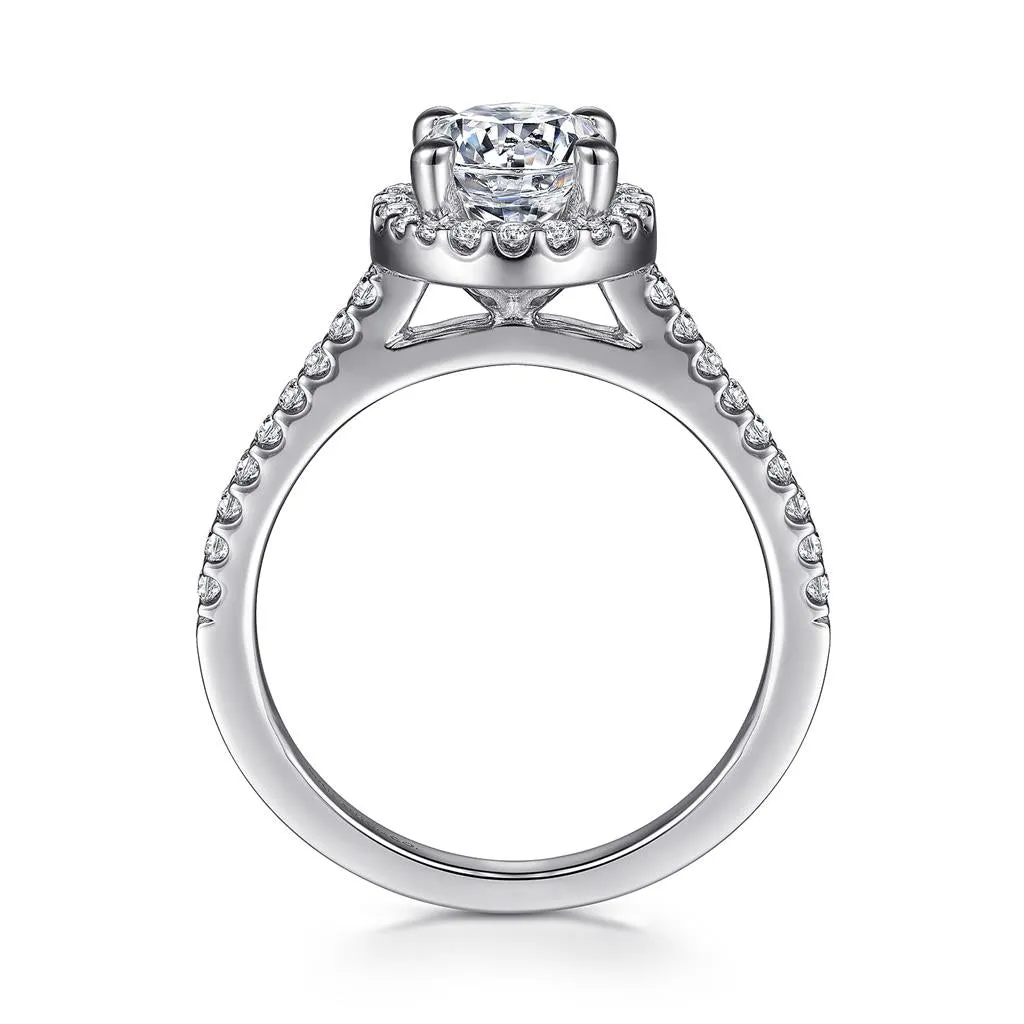 Gabriel & Co. Carly - 14K White Gold Round Halo Diamond Engagement Ring