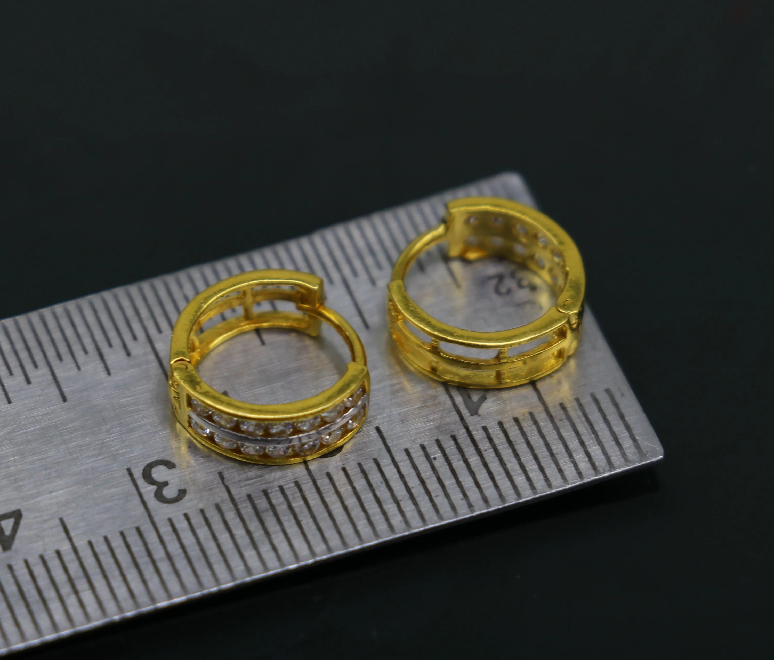 Genuine 18 kt fine yellow gold gorgeous hoops earring bali, gorgeous customized hook earring bali ear plug unisex dainty jewelry ho72
