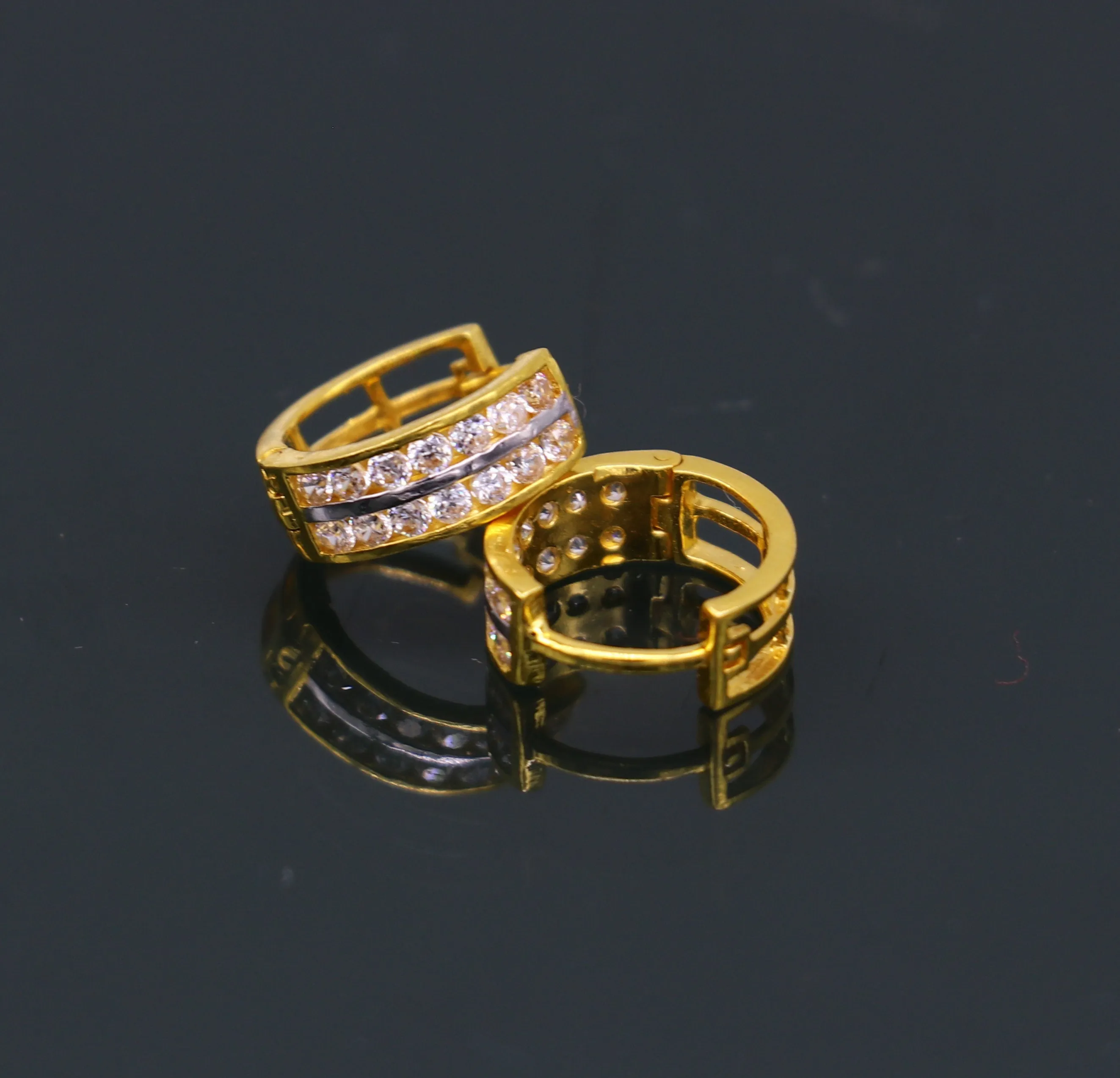 Genuine 18 kt fine yellow gold gorgeous hoops earring bali, gorgeous customized hook earring bali ear plug unisex dainty jewelry ho72