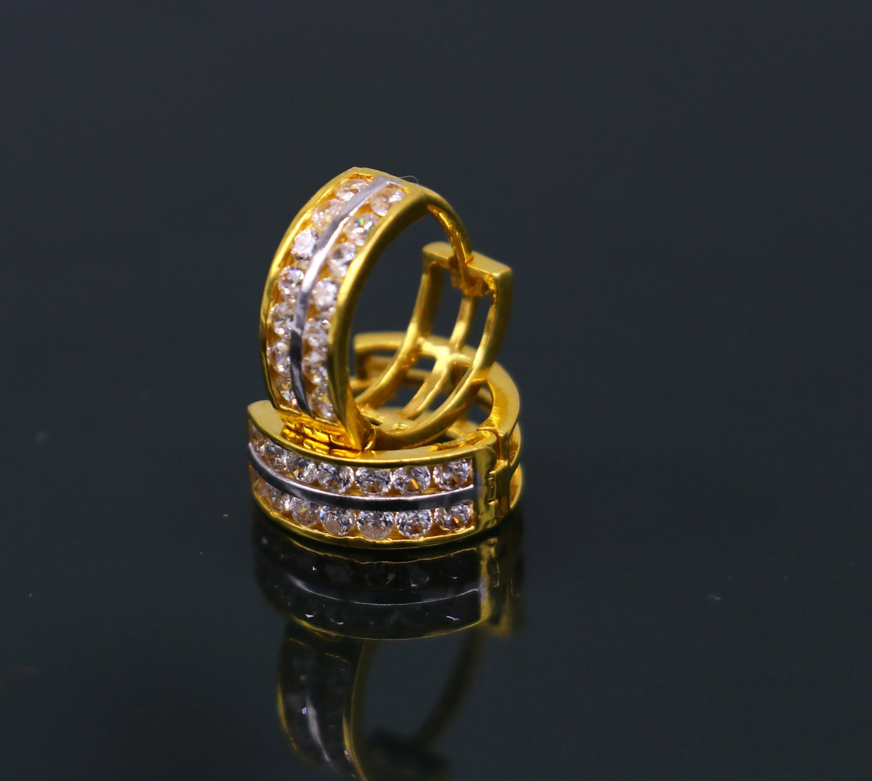 Genuine 18 kt fine yellow gold gorgeous hoops earring bali, gorgeous customized hook earring bali ear plug unisex dainty jewelry ho72